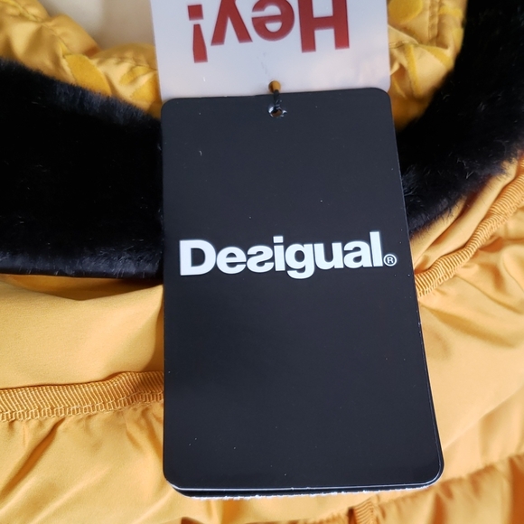 Desigual Yellow Embossed Padded Sunna Jacket - Picture 8 of 8